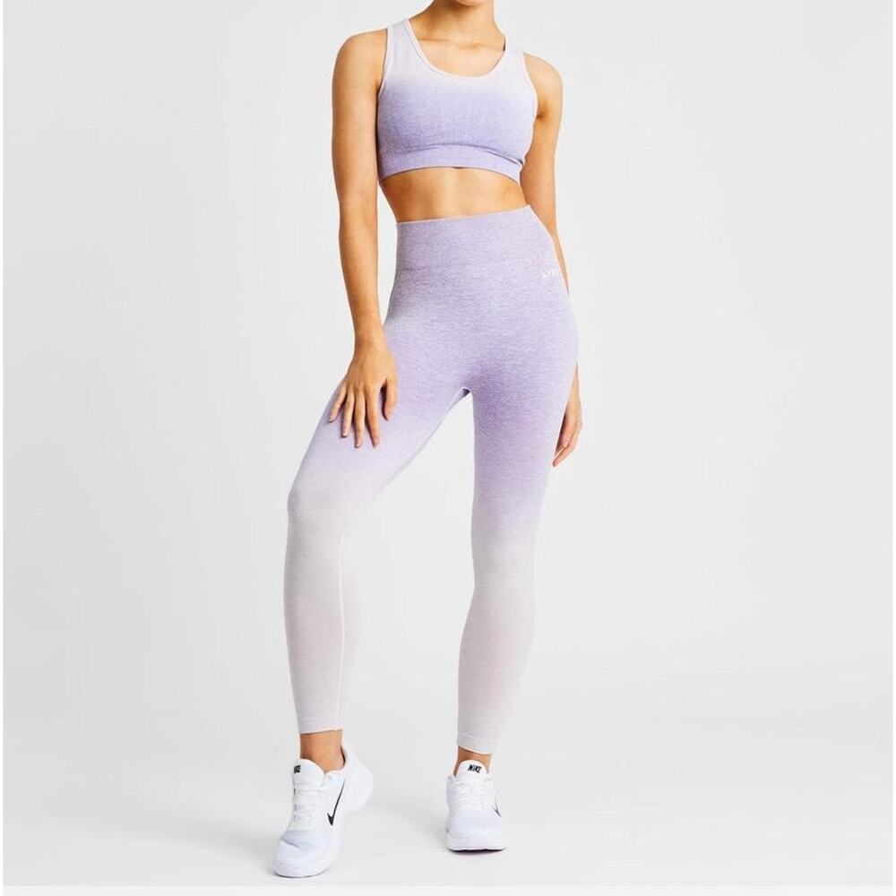 AYBL Pulse Seamless Purple Lilac Ombre Running Gym Workout Leggings Size Medium - Picture 12 of 12